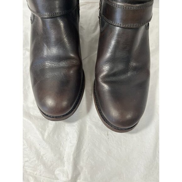 FRYE Melissa Harness Inside Zip Tall Brown Leather Boots Sz 6 B 76929 $438 - Picture 5 of 16